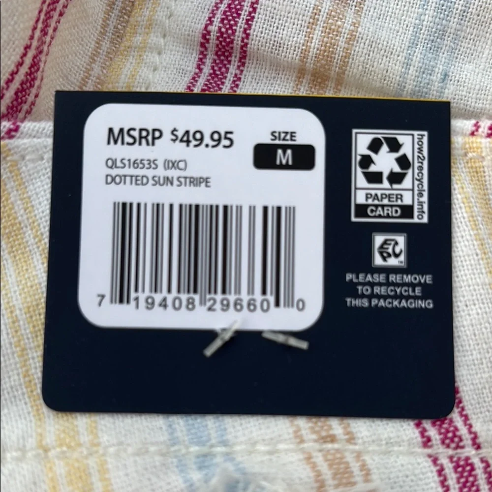 NWT GAP High Waist M Shorts in Linen/Rayon blend Cream w/ Stripes. Summer cool! - Picture 11 of 15